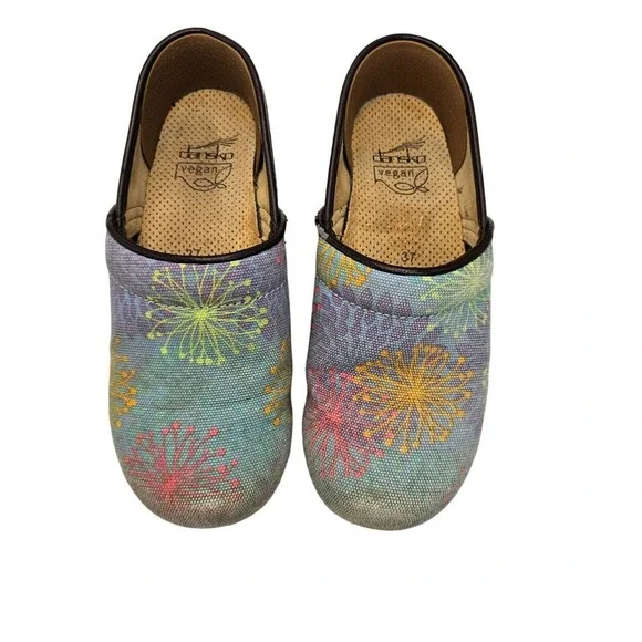 Dansko Pastel Clogs Womens 7 Vegan Mules Professional Nursing Shoes Slip On 37 - Picture 8 of 16